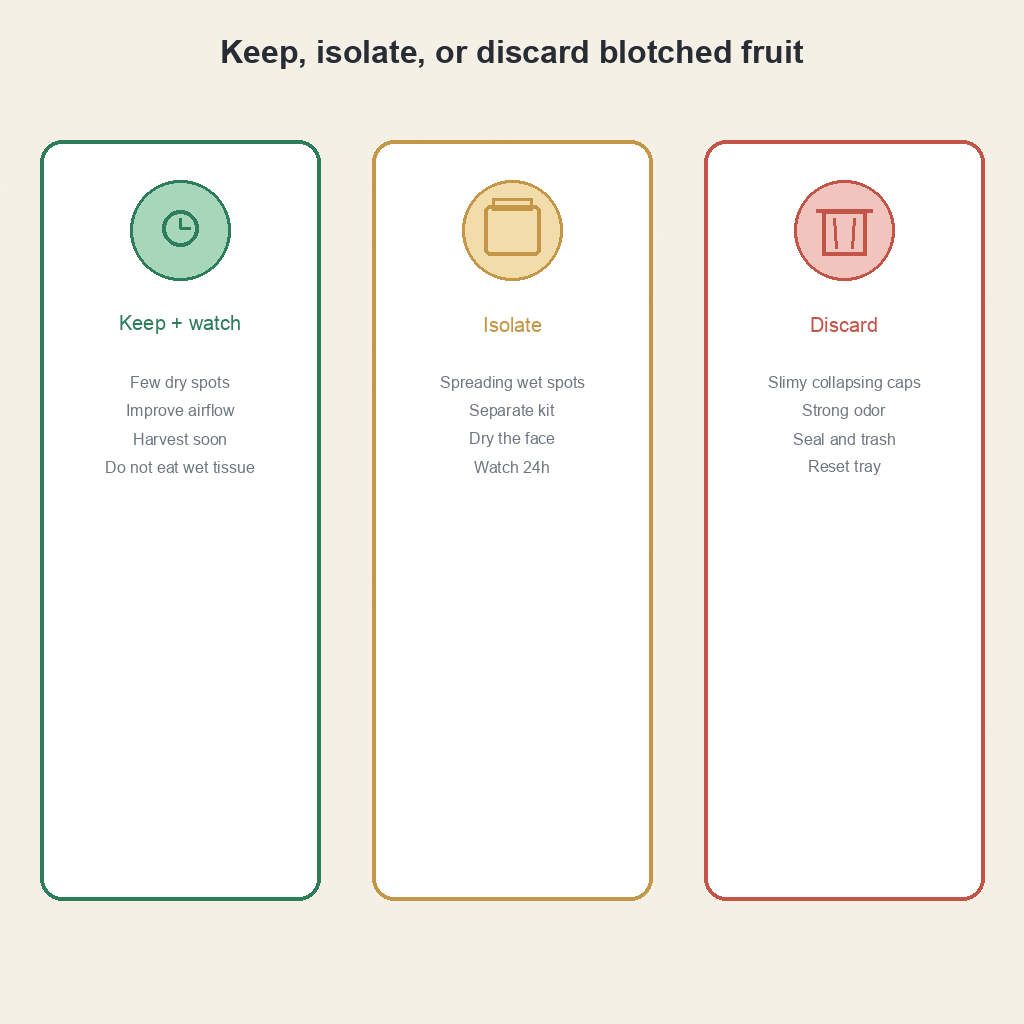 Keep isolate discard branches for bacterial blotch