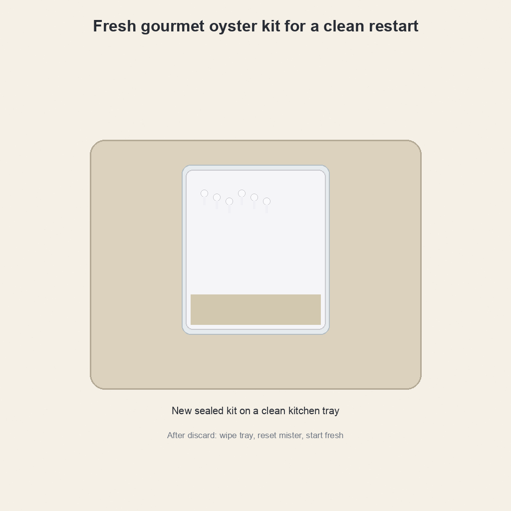 Clean oyster kit restart after cobweb discard