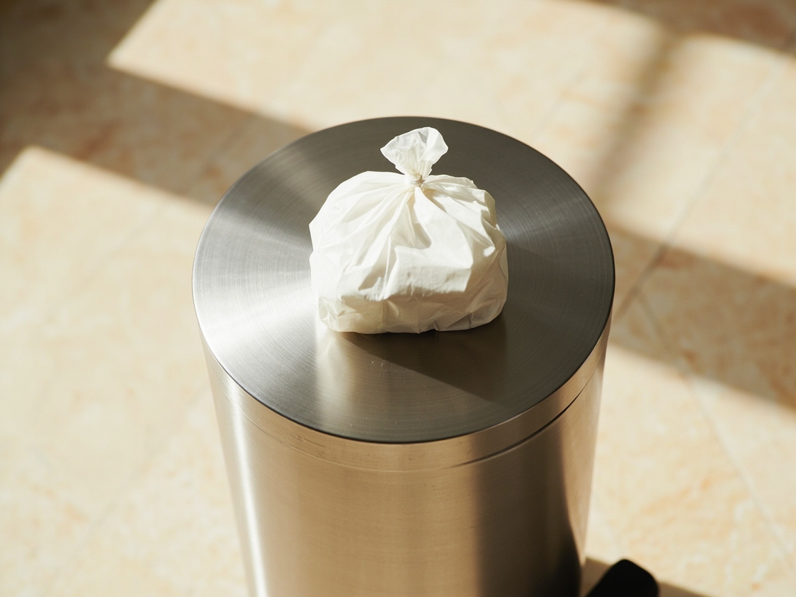 Final discard-and-replace workflow: bag the sealed contaminated kit, take it out with the trash, wipe the shelf with alcohol, let it dry, then open the next ready-to-fruit gourmet kit in the cleaned zone.