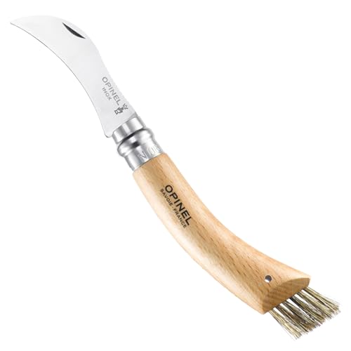 Opinel No. 08 Mushroom Knife — Curved Blade with Integrated Brush