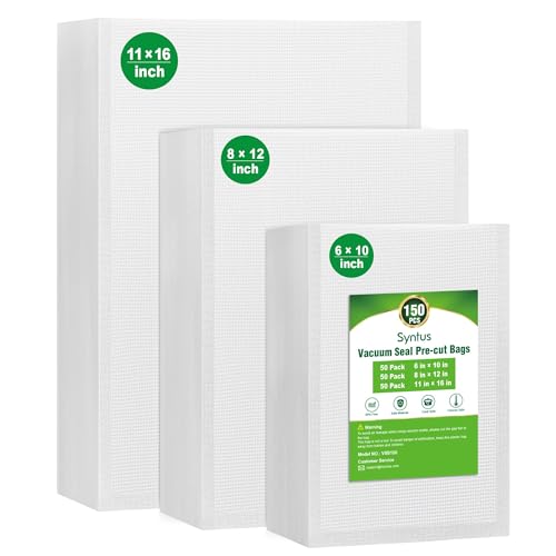 Syntus 150 Pcs Vacuum Sealer Bags, BPA Free