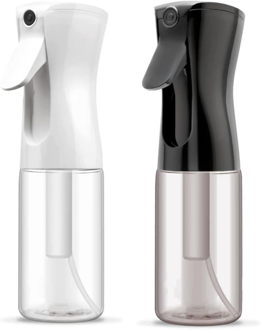 Continuous Spray Bottle for Hair, Refillable Gentle Mister (2 Pack, 6.8 Oz)