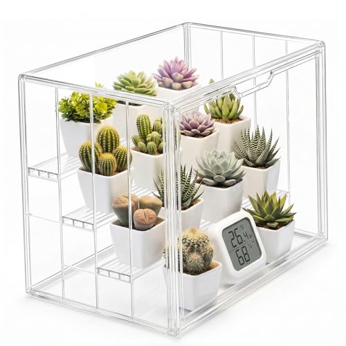 UniBeBri Clear Mini Greenhouse Indoor, Tabletop Portable Greenhouse with Magnetic Door