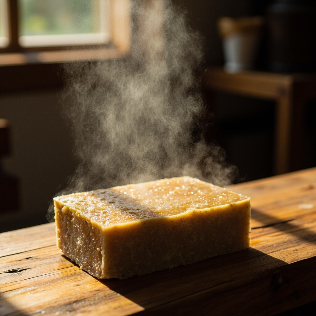 A fine mist being applied to the X-cut opening of a pioppino mushroom grow kit